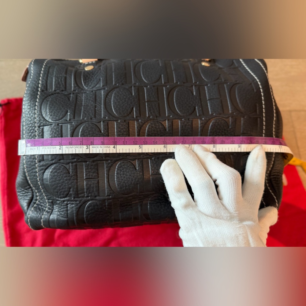 Carolina Herrera Black Andy 7 with Tan Handles - Picture 9 of 15
